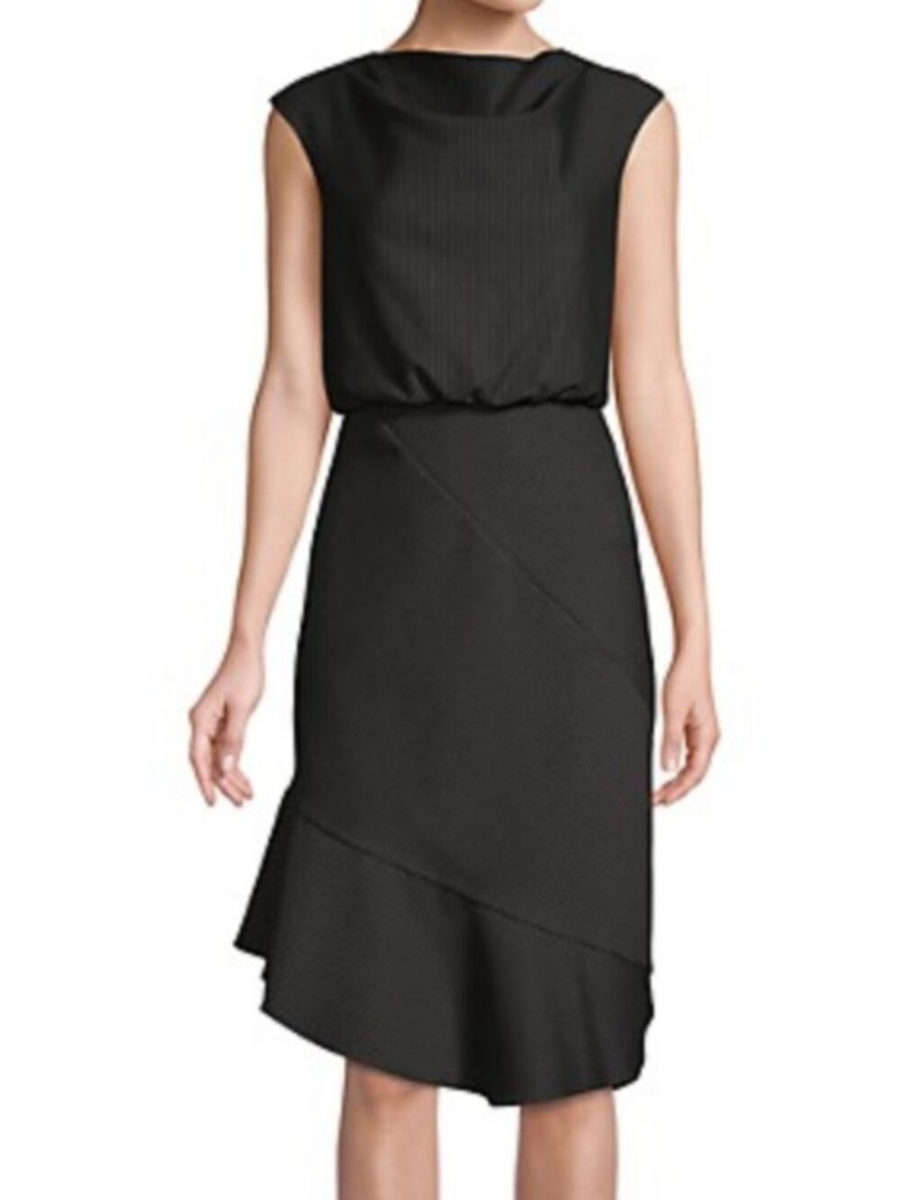 Badgley Mischka dress 8 midi pinstripe